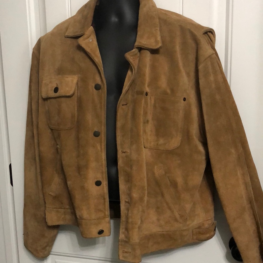 Polo by Ralph Lauren Tan Suede Bomber Jacket